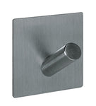 Quadratischer Wandhaken aus gebürstetem Edelstahl mit Rundstift-Design