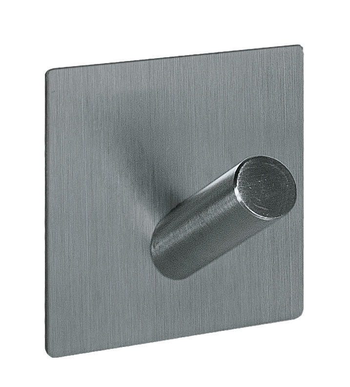 Quadratischer Wandhaken aus gebürstetem Edelstahl mit Rundstift-Design
