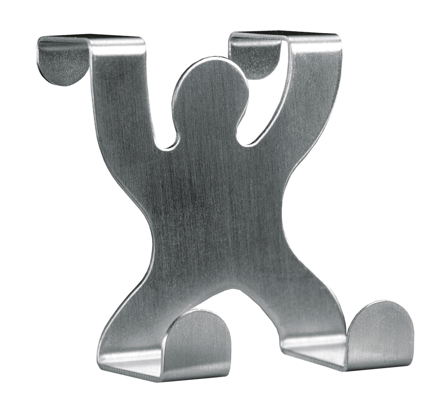 Handtuchhaken aus Edelstahl in Form einer stilisierten Personenfigur