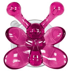 Pinker Schmetterling aus Kunststoff mit transparenter Saugnapfhalterung