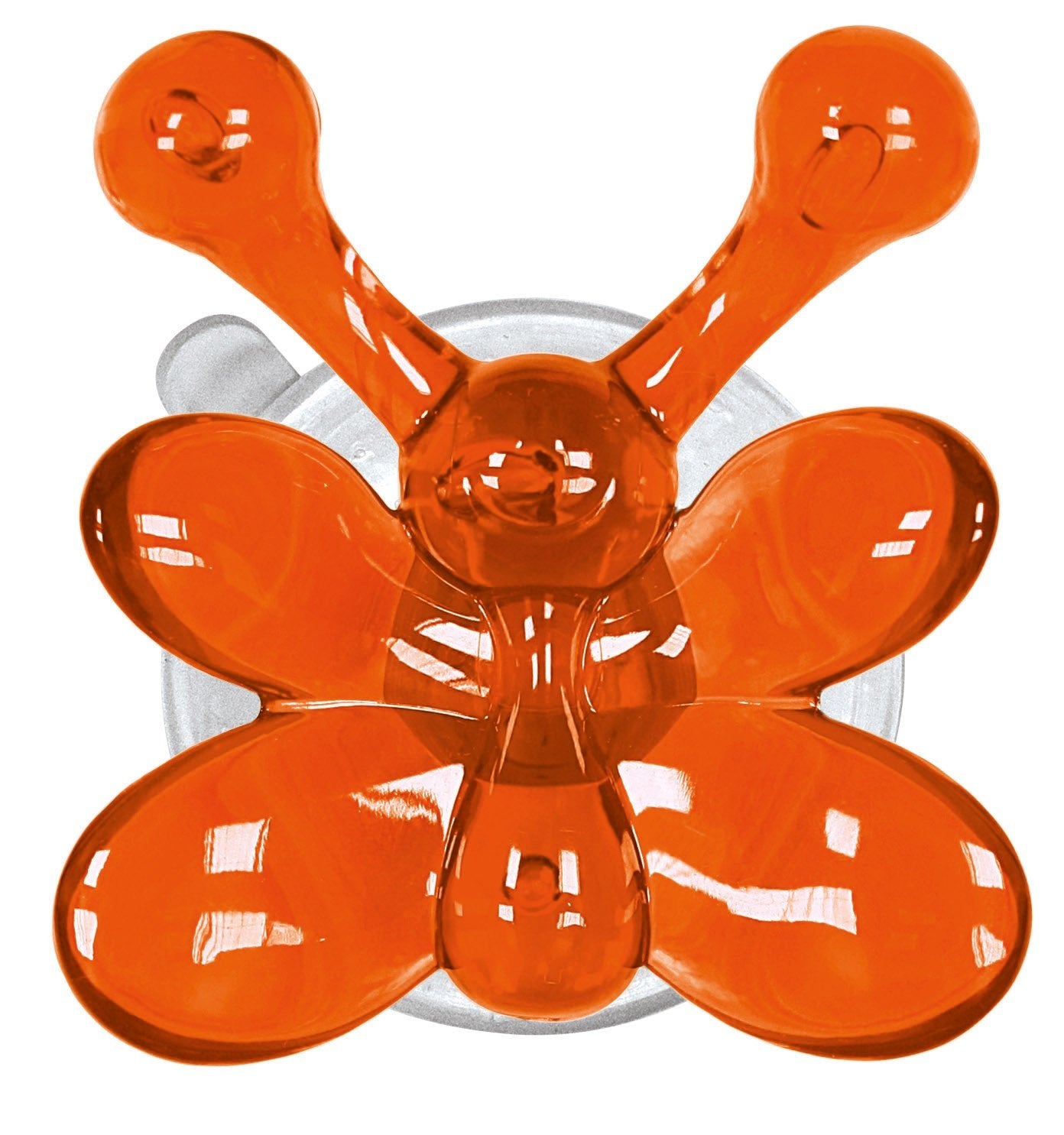 Oranger Schmetterlings-Badezimmerhaken mit Saugnapf aus Kunststoff