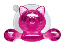 Pinker transparenter Katzen-Badewannengriff mit rundem Saugnapf vorn
