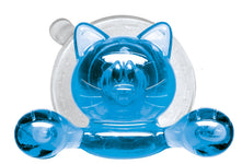 Blauer, kleiner katzenförmiger Wandhaken mit Saugnapf für Badaccessoires
