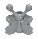 Grauer Schmetterlings-Wandhaken mit vier Flügeln und runden Fühlern