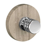 Runder Wandhaken aus Holzoptik mit verchromtem zylindrischem Knauf