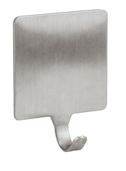 Selbstklebender quadratischer Edelstahl-Wandhaken mit gebogenem Haken