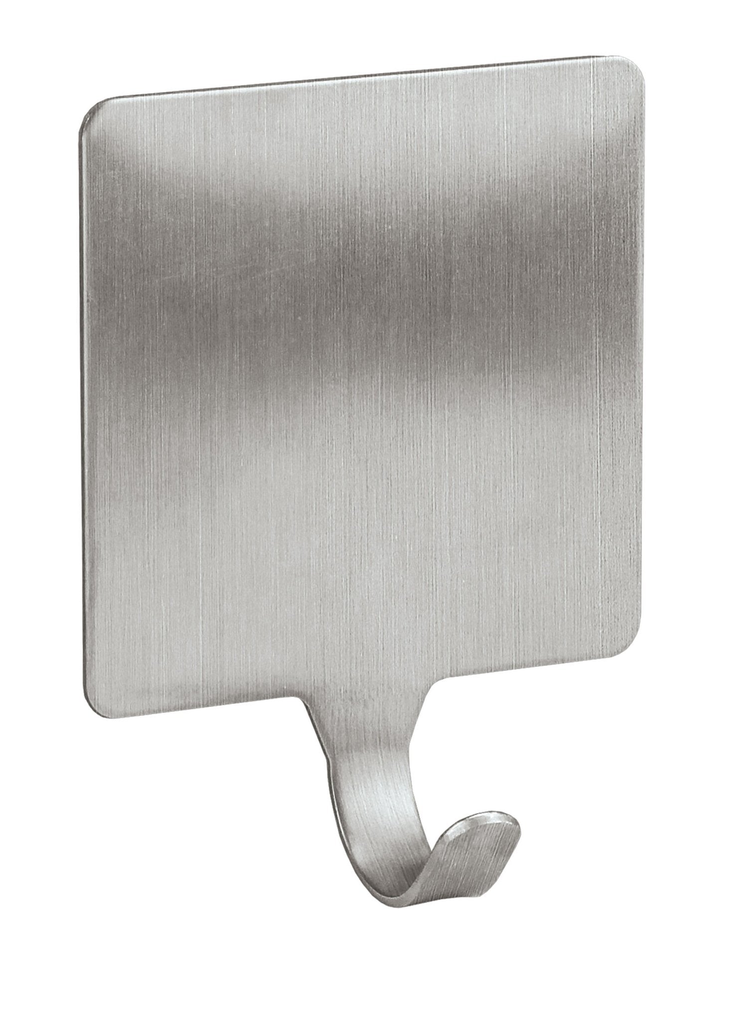 Selbstklebender quadratischer Edelstahl-Wandhaken mit gebogenem Haken