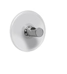 Runder transparenter Saugnapf mit kleinem silbernem Wandhaken aus Metall