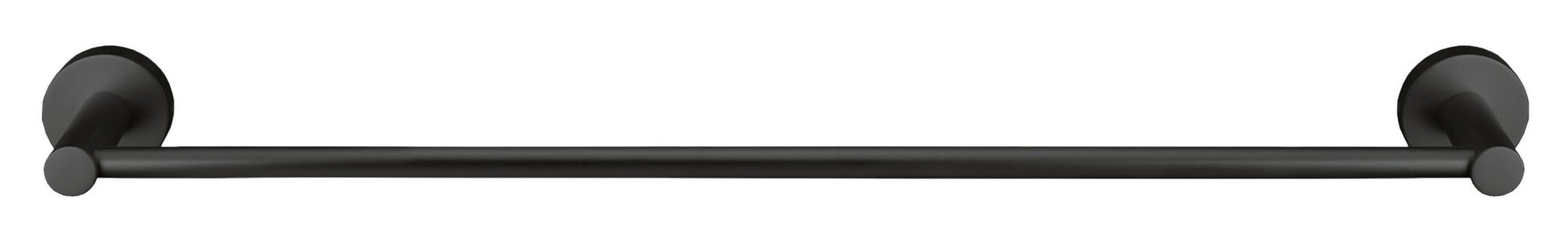 Schwarze Handtuchstange APOLLO NERO ist waagerecht vor weißem Hintergrund montiert.