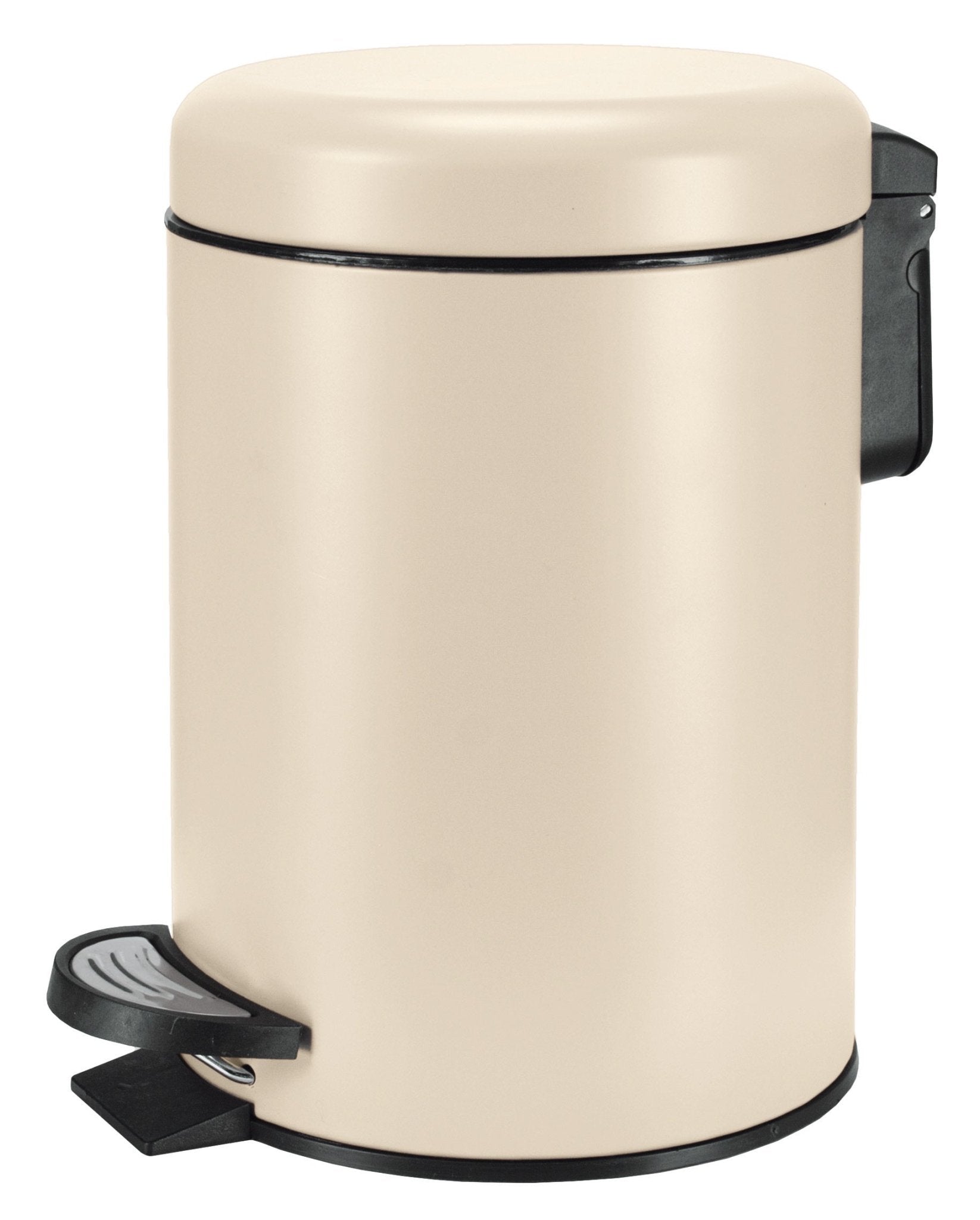 Kosmetikeimer ONE Natur 3 Liter aus Metall mit Pedal steht aufrecht vor hellem Hintergrund.