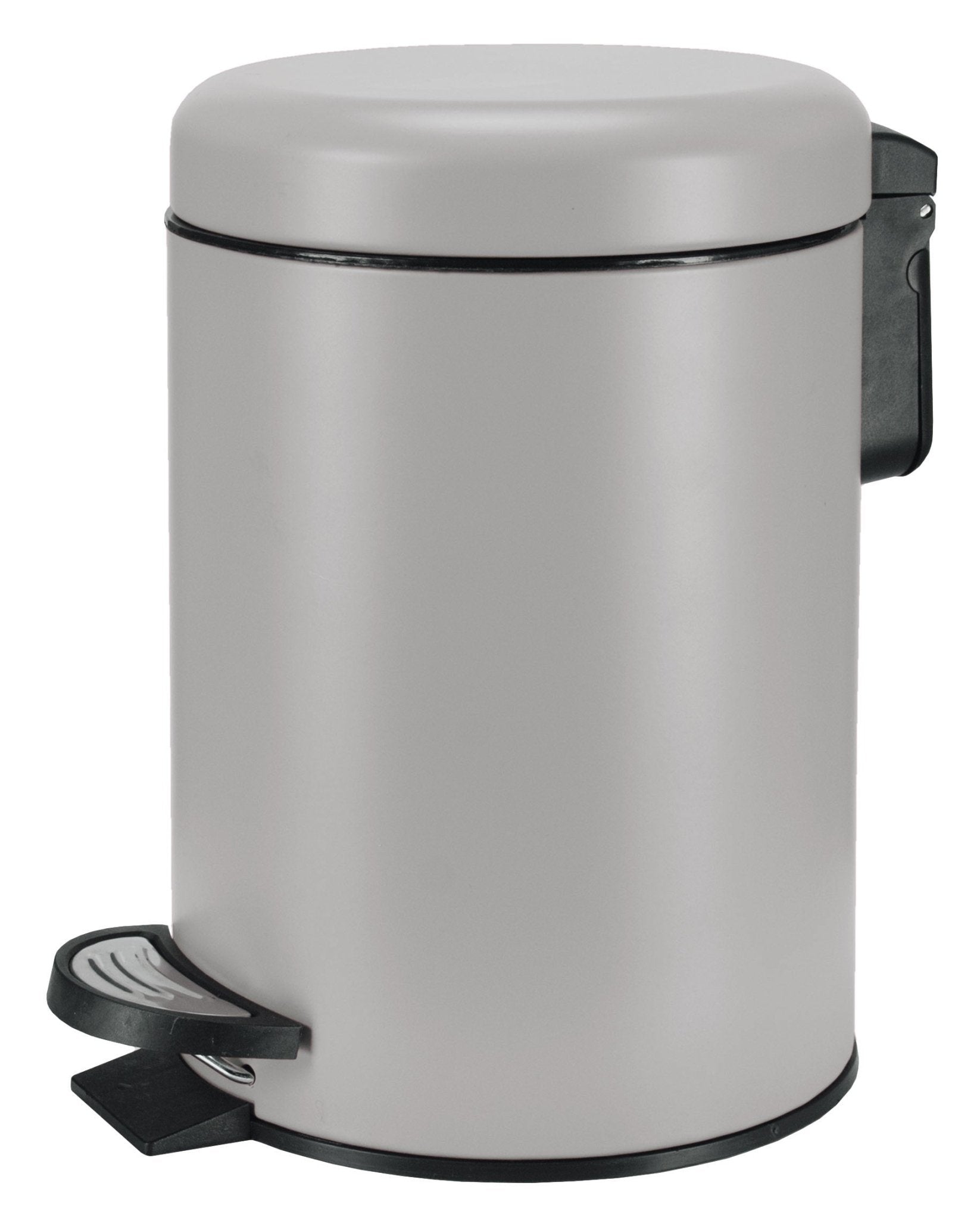 Kosmetikeimer ONE platinfarben 3 Liter steht freigestellt mit Pedal und Schwingdeckel.