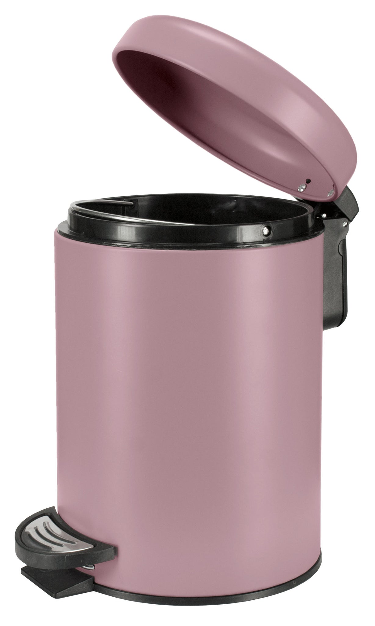 Offener Kosmetikeimer ONE Rouge 3 Liter mit Pedalmechanik in roséfarbener Ausführung.