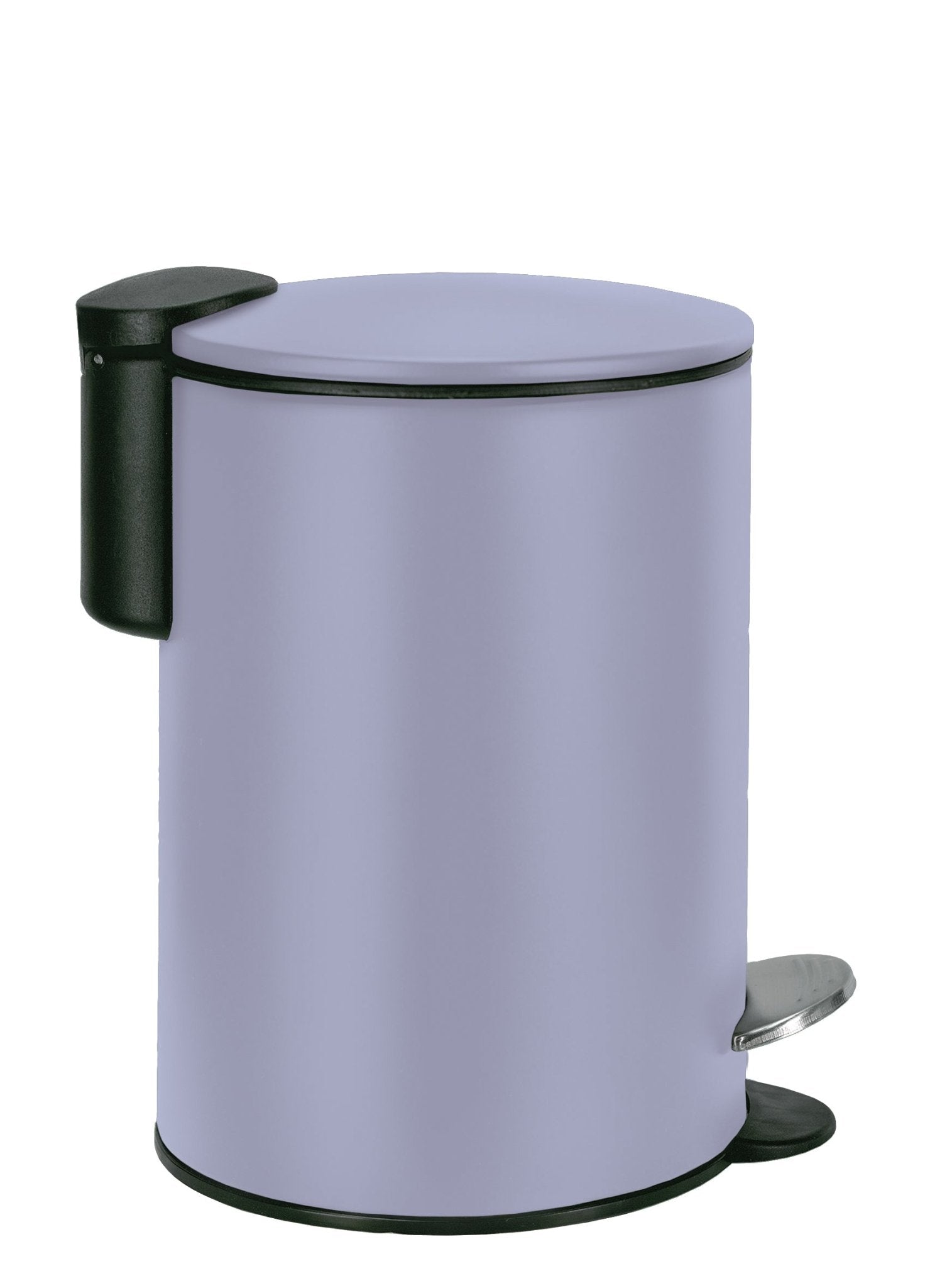 Kosmetikeimer SILENCE Lavendel 3 Liter mit Tretpedal in seitlicher Ansicht vor weißem Hintergrund.