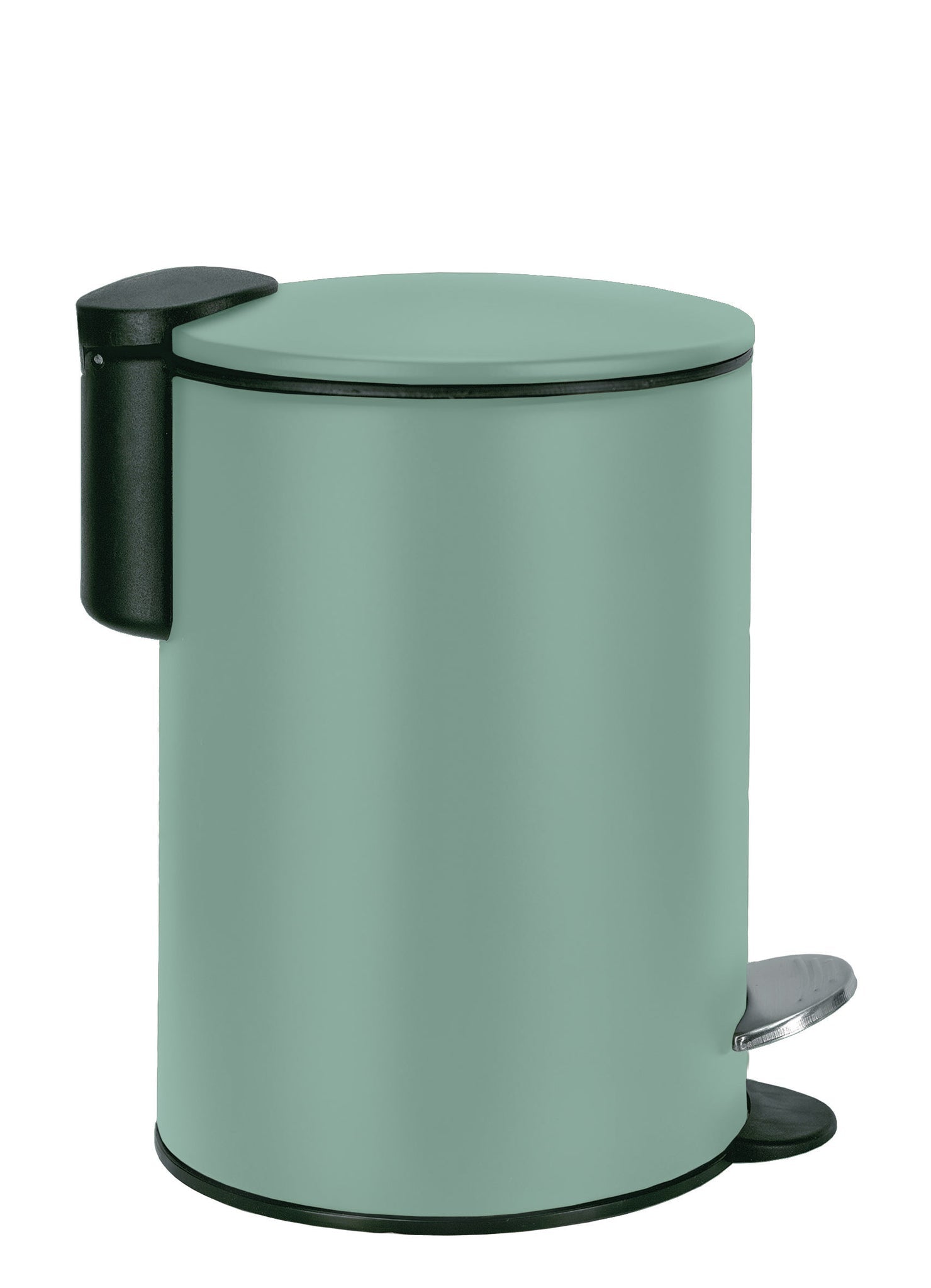 Kosmetikeimer SILENCE Maledivia 3 Liter in Mintgrün mit Pedal steht freistehend vor weißem Hintergrund.