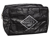 Schwarze Kulturtasche aus Papier mit Aufdruck Nach mir die Ginflut