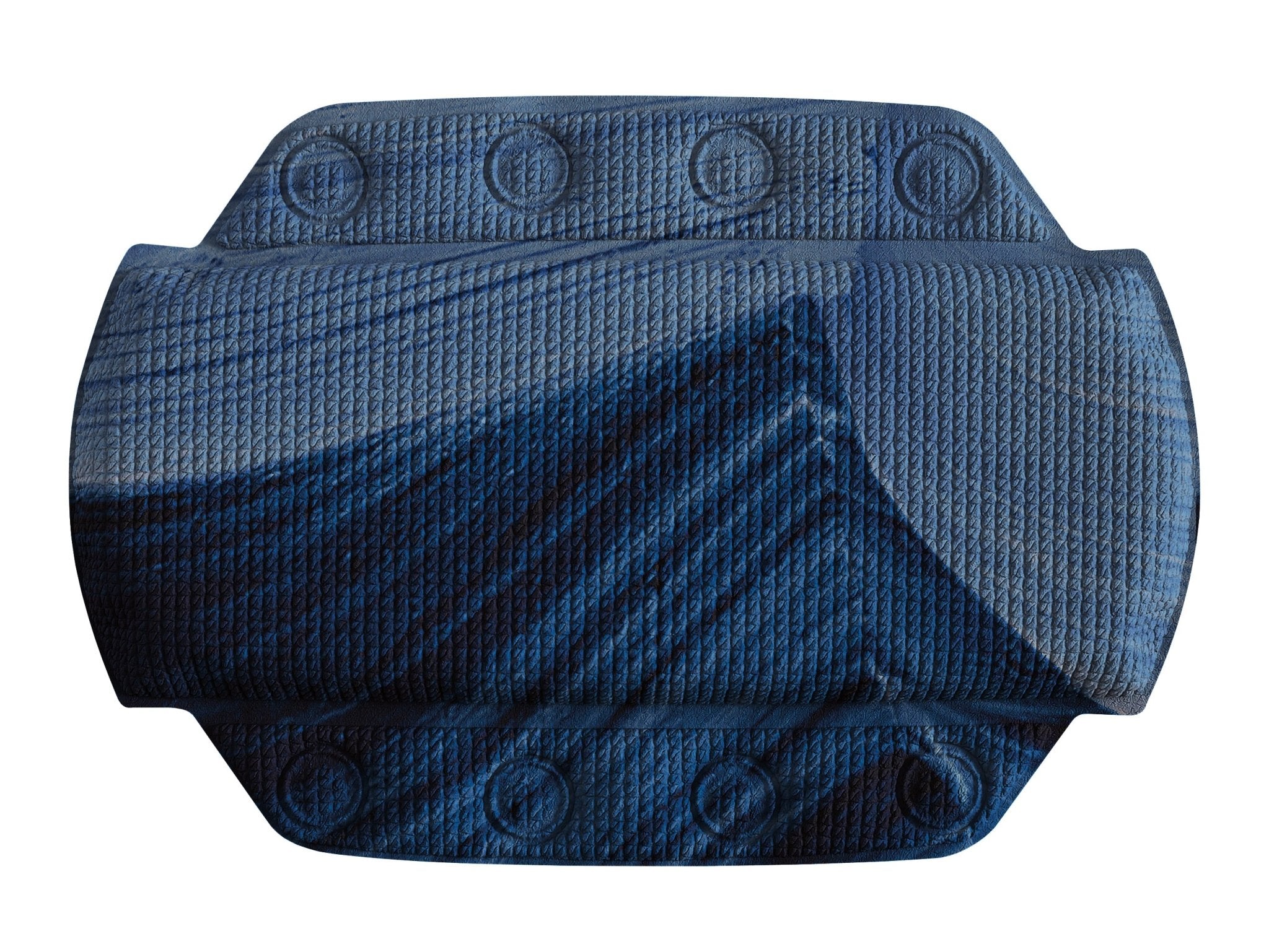 Nackenpolster MYSTIC Navy 32 x 22 cm in Nahaufnahme mit strukturierter Oberfläche.