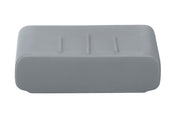 Seifenschale CUBIC Anthrazit aus Keramik in rechteckiger Form von vorne gezeigt.