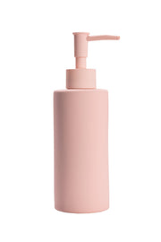 Rosa Seifenspender aus Kunststoff mit Pumpkopf, schlichtes Design