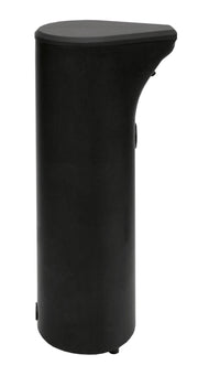 Schwarzes freistehendes Waschbecken mit modernem zylindrischem Korpus