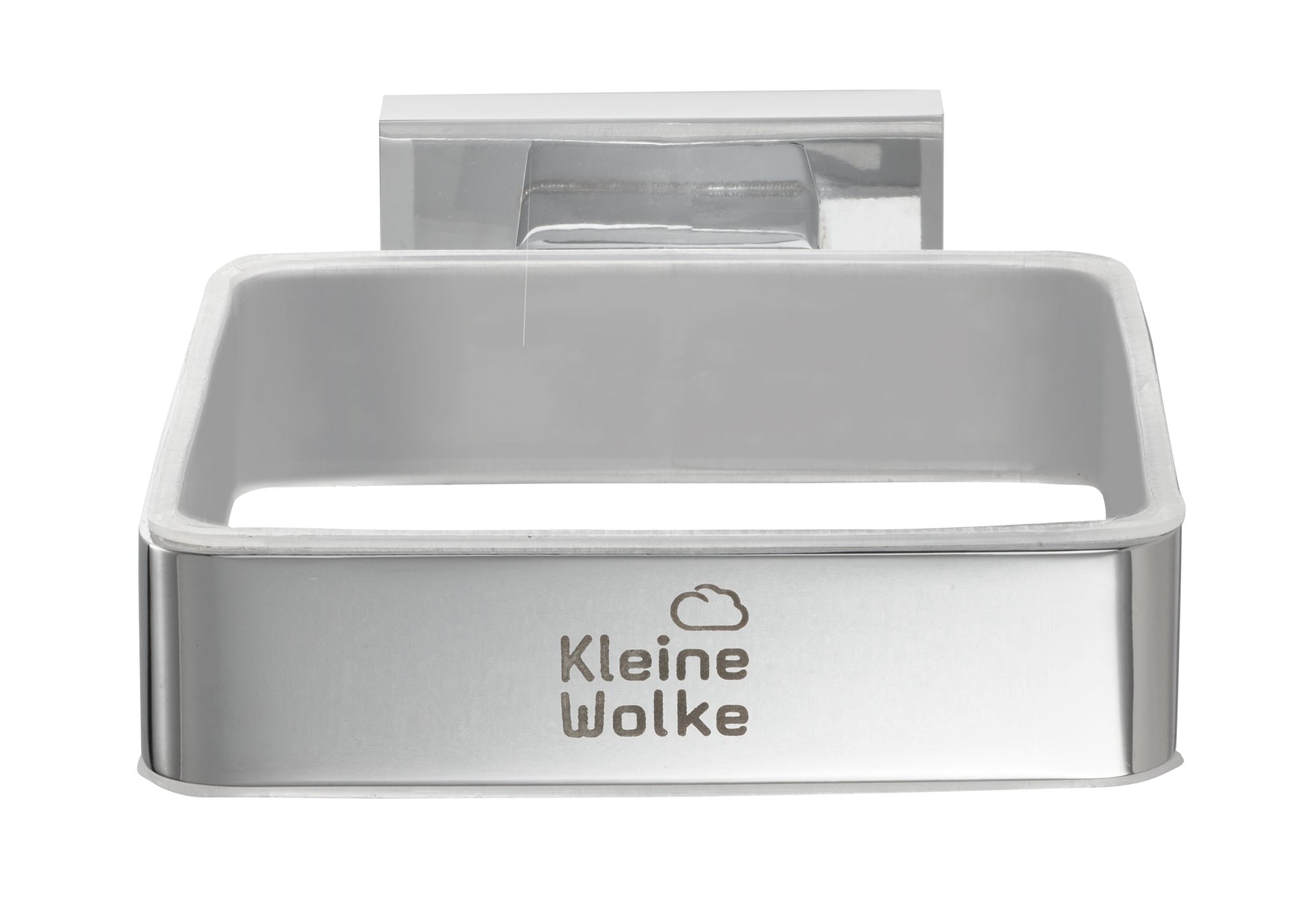 Silberner Seifenhalter Kleine Wolke mit eckiger, offener Form für Wand