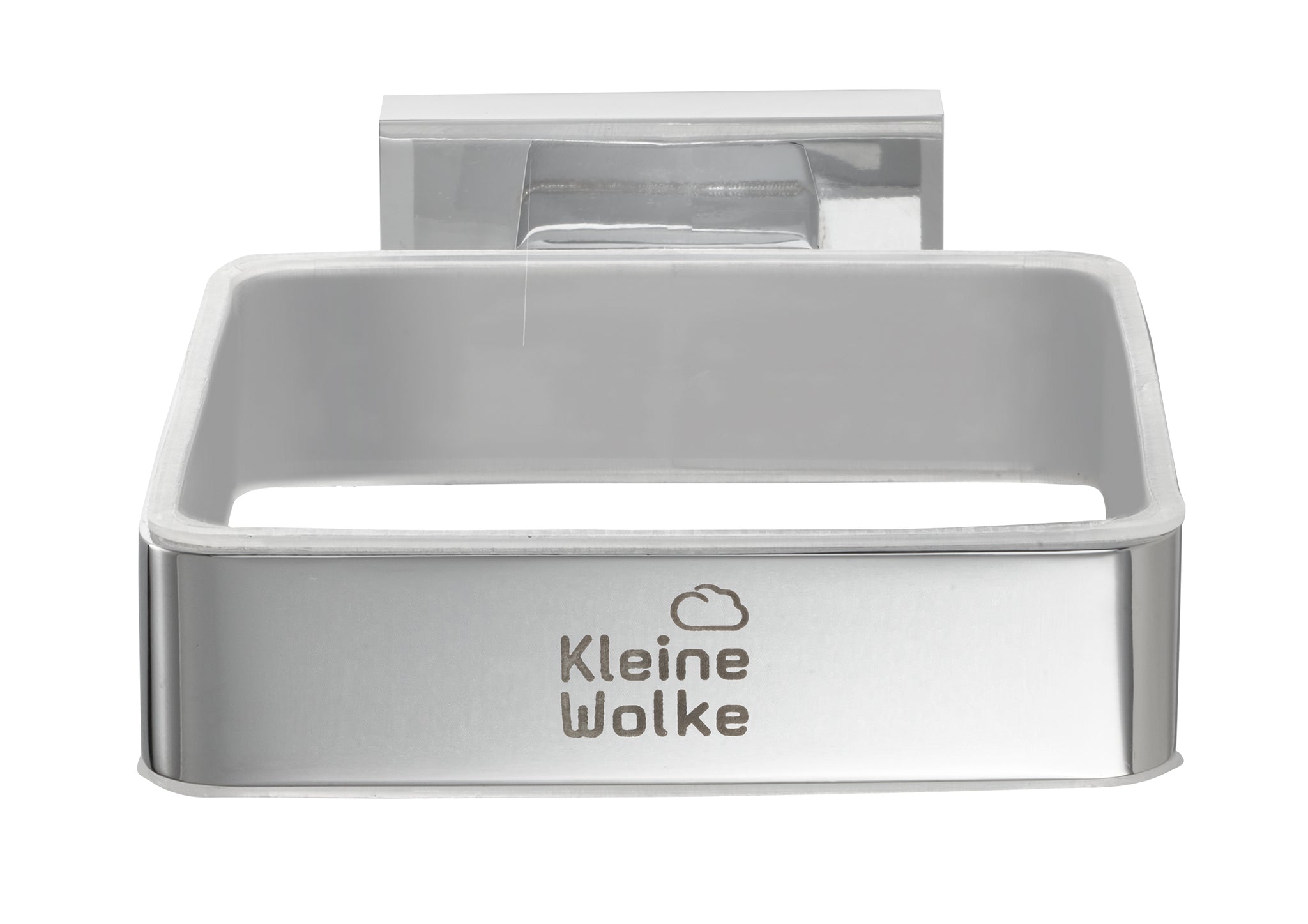 Silberner Seifenhalter Kleine Wolke mit eckiger, offener Form für Wand