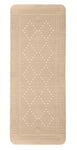 Beige rutschfeste Badewannenmatte in Rechteckform mit Lochmuster