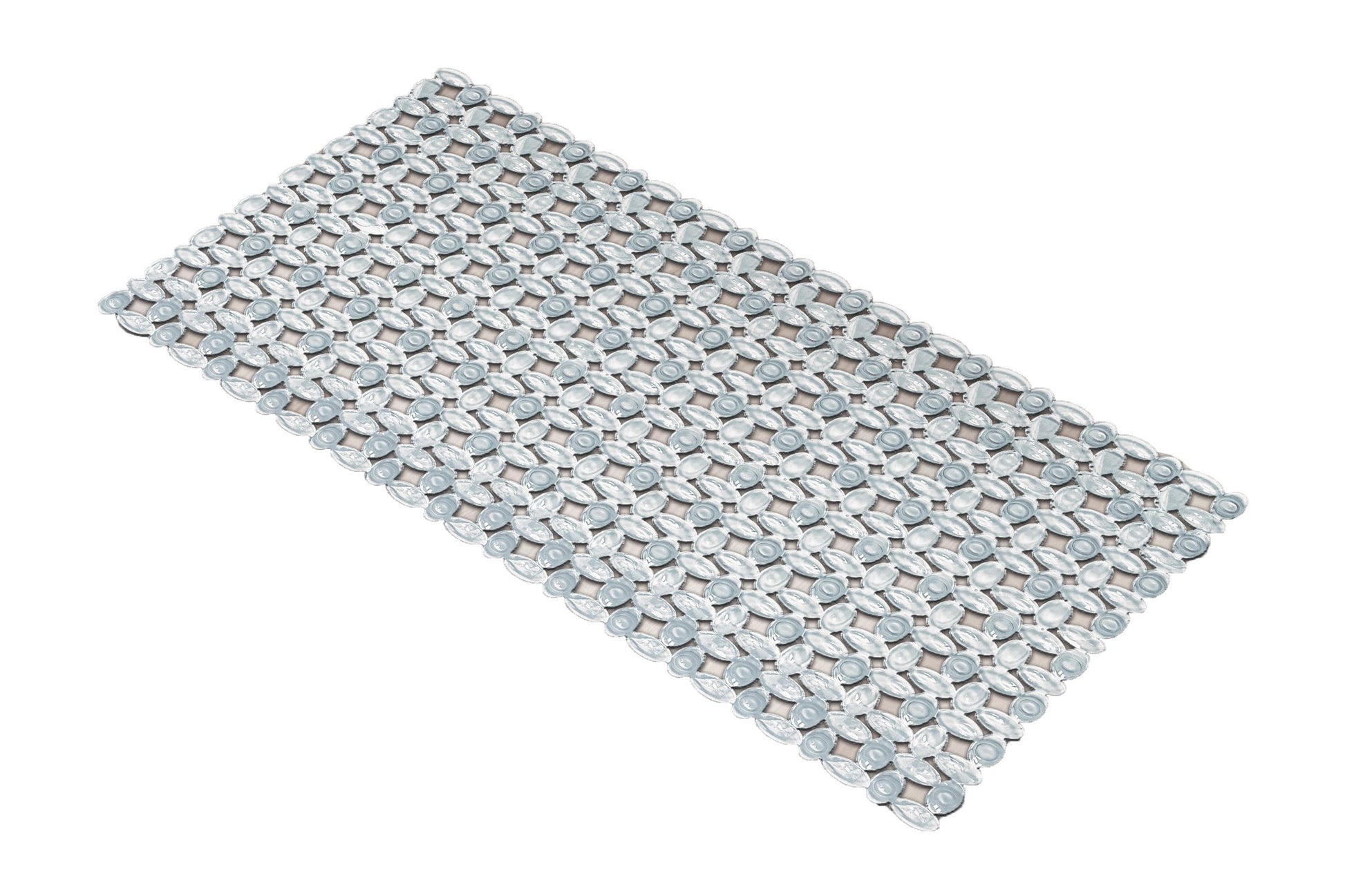 Transparente Wanneneinlage IVY Clear 39x69 cm mit runder Struktur auf weißem Hintergrund.