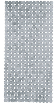 Silberfarbene Wanneneinlage SIGN 36 x 80 cm liegt flach mit runder Struktur.