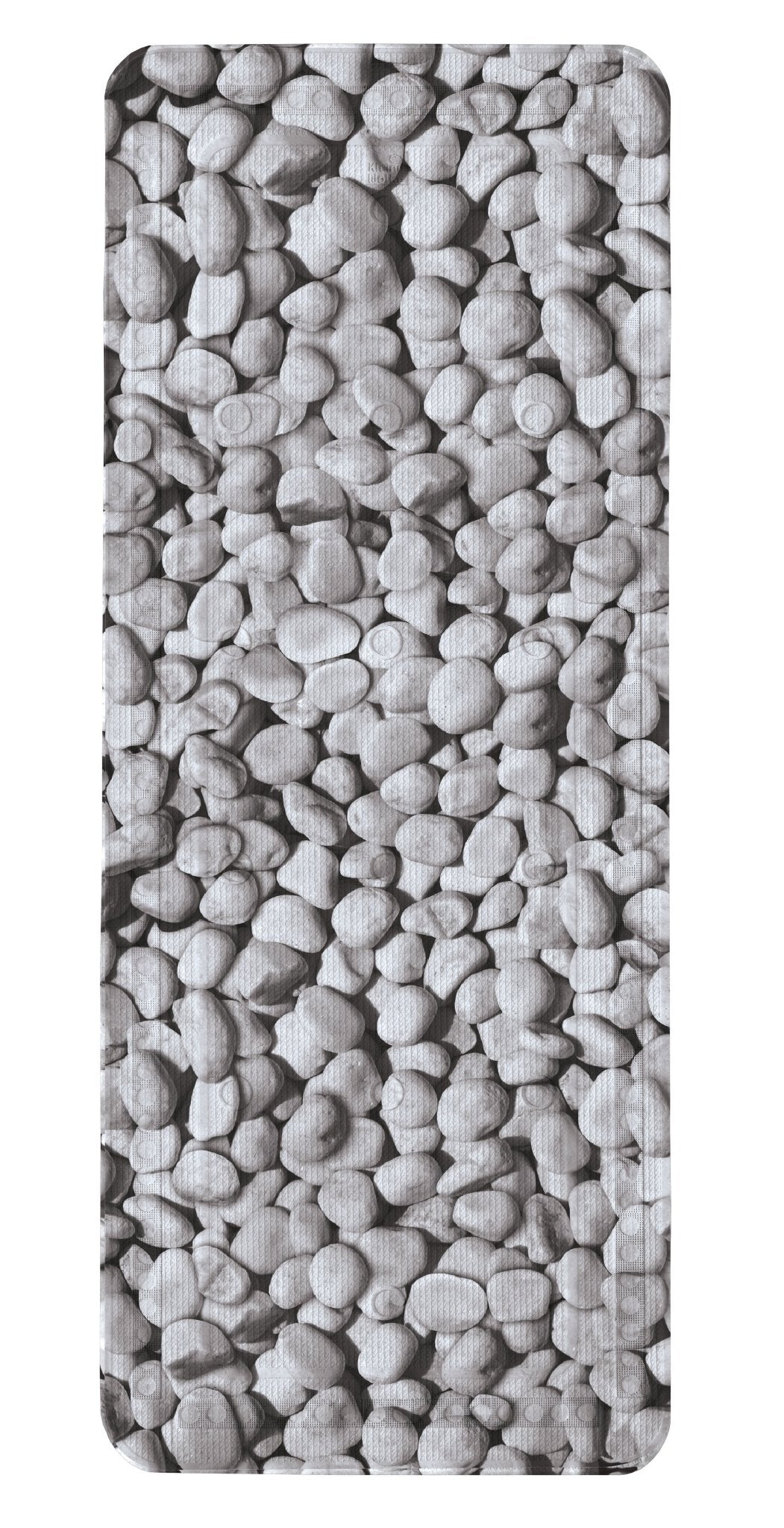 Graue Wanneneinlage STEPSTONE 36 x 92 cm mit steinähnlicher Struktur liegt flach im Bild.