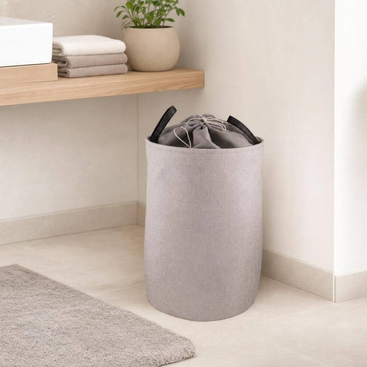 Wäschesammler BAGGY Silbergrau – Kleine Wolke