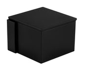 Wattedose GERRY Schwarz als moderne, eckige Dose für Wattepads in schwarzem Design.