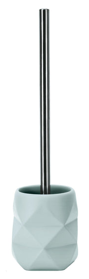WC-Bürsten-Halter CRACKLE Opal mit Edelstahlstiel steht freigestellt vor weißem Hintergrund.