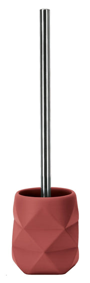 WC-Bürsten-Halter CRACKLE Rosenholz mit Edelstahlstiel vor weißem Hintergrund.