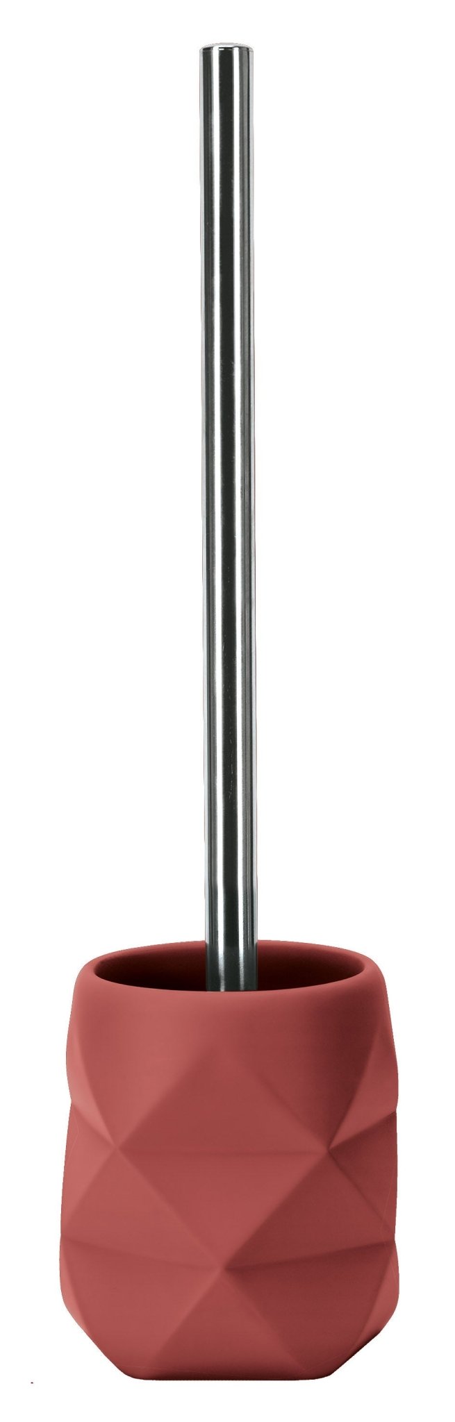 WC-Bürsten-Halter CRACKLE Rosenholz mit Edelstahlstiel vor weißem Hintergrund.