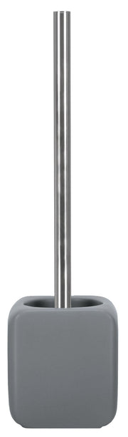 WC-Bürsten-Halter CUBIC in Anthrazit mit silbernem Stiel vor weißem Hintergrund.