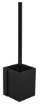 Schwarze WC-Bürste mit eckigem, mattschwarzem, modernem Bürstenhalter