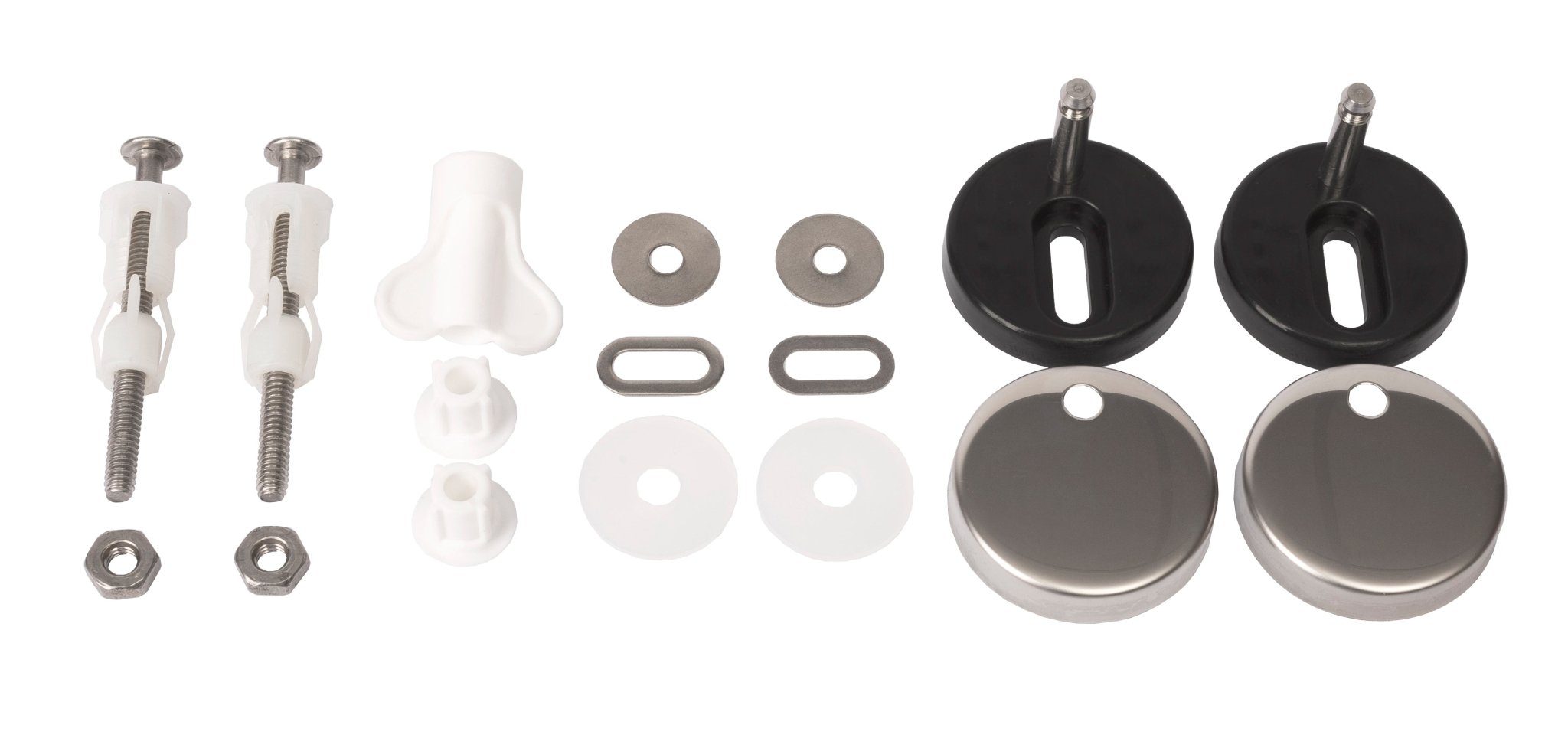 WC-Sitz Befestigungsset aus Metall und Kunststoff, 16-teiliges Set