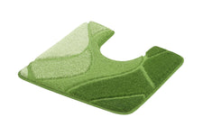 Grüne WC-Badematte mit Aussparung und mehrfarbigen weichen Reliefflächen