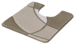 Beige WC-Vorleger mit U-Ausschnitt und modernem geometrischem Kreismuster