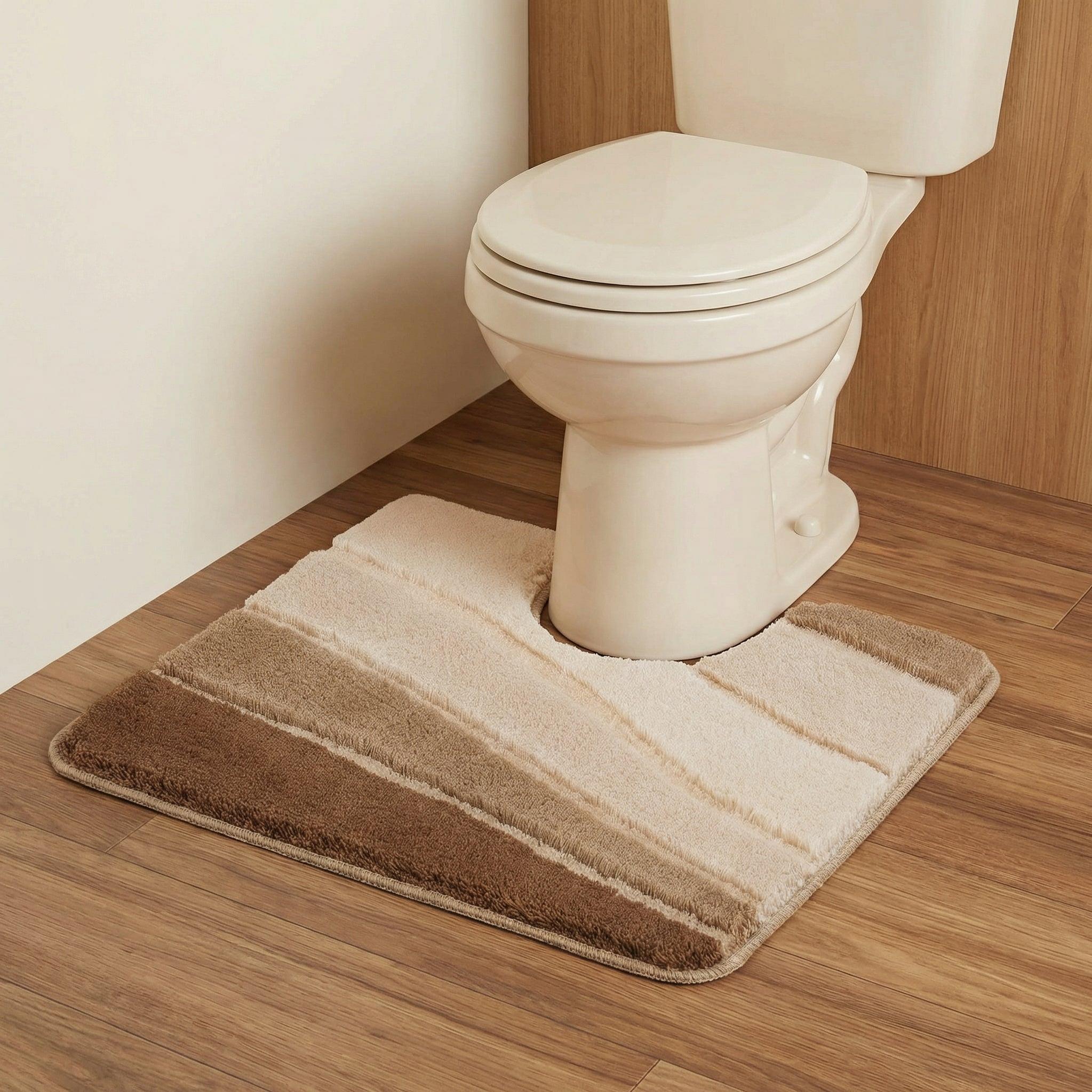 WC-Vorleger OCEAN Taupe 55 x 50 cm mit Ausschnitt – Kleine Wolke