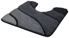 Graue WC-Vorlage mit U-Ausschnitt und geschwungenem Wellenmuster