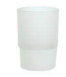 Mattweißer Zahnputzbecher aus satiniertem Glas, zylindrische Form