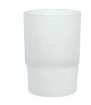 Mattweißer Zahnputzbecher aus satiniertem Glas, zylindrische Form