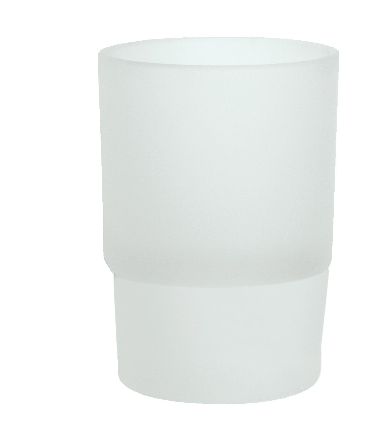 Mattweißer Zahnputzbecher aus satiniertem Glas, zylindrische Form