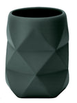 Dunkelgrüner Zahnputzbecher mit markanter geometrischer Rautenoberfläche