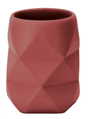 Zahnputzbecher CRACKLE in Rosenholz steht frei vor weißem Hintergrund.