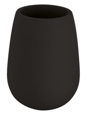 Schwarzer, mattierter Zahnputzbecher aus Keramik in konischer Form