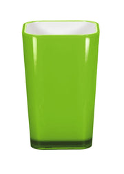 Der Zahnputzbecher EASY Grün steht freigestellt vor weißem Hintergrund.