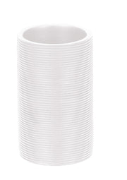 Zahnputzbecher KYOTO Weiß steht freistehend vor weißem Hintergrund.