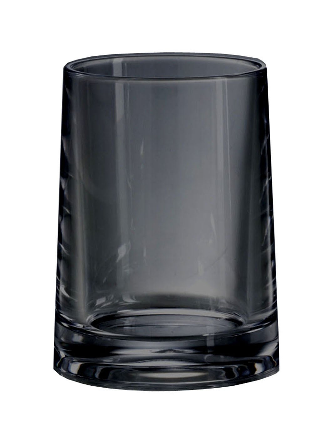 Zahnputzbecher PINO Anthrazit steht leer vor weißem Hintergrund.